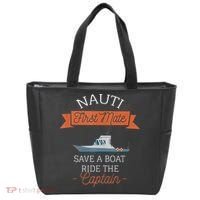 Nauti First Mate Save A Boat Ride The Captain Tote Bag thumb 0
