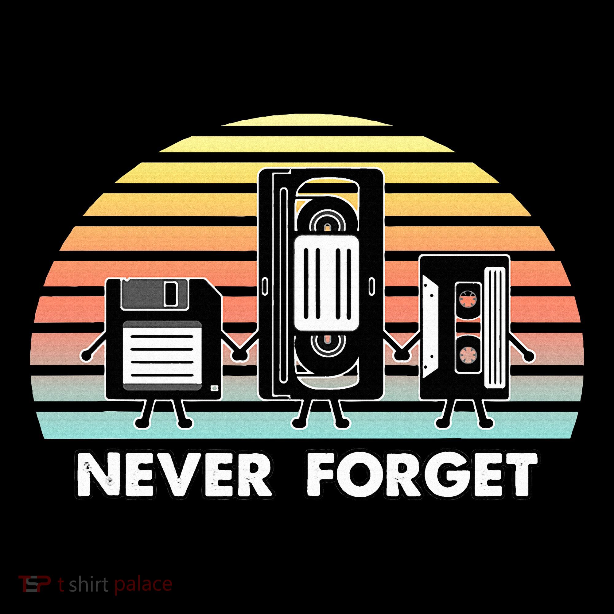 Never Forget Media Floppy Disk Vhs Casette Audio Tape Women's Hoodie
