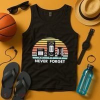 Never Forget Media Floppy Disk Vhs Casette Audio Tape Tank Top thumb 4