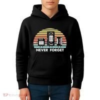 Never Forget Media Floppy Disk Vhs Casette Audio Tape Kids Hoodie thumb 4
