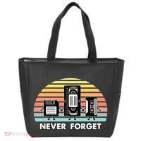 Never Forget Media Floppy Disk Vhs Casette Audio Tape Tote Bag thumb 0