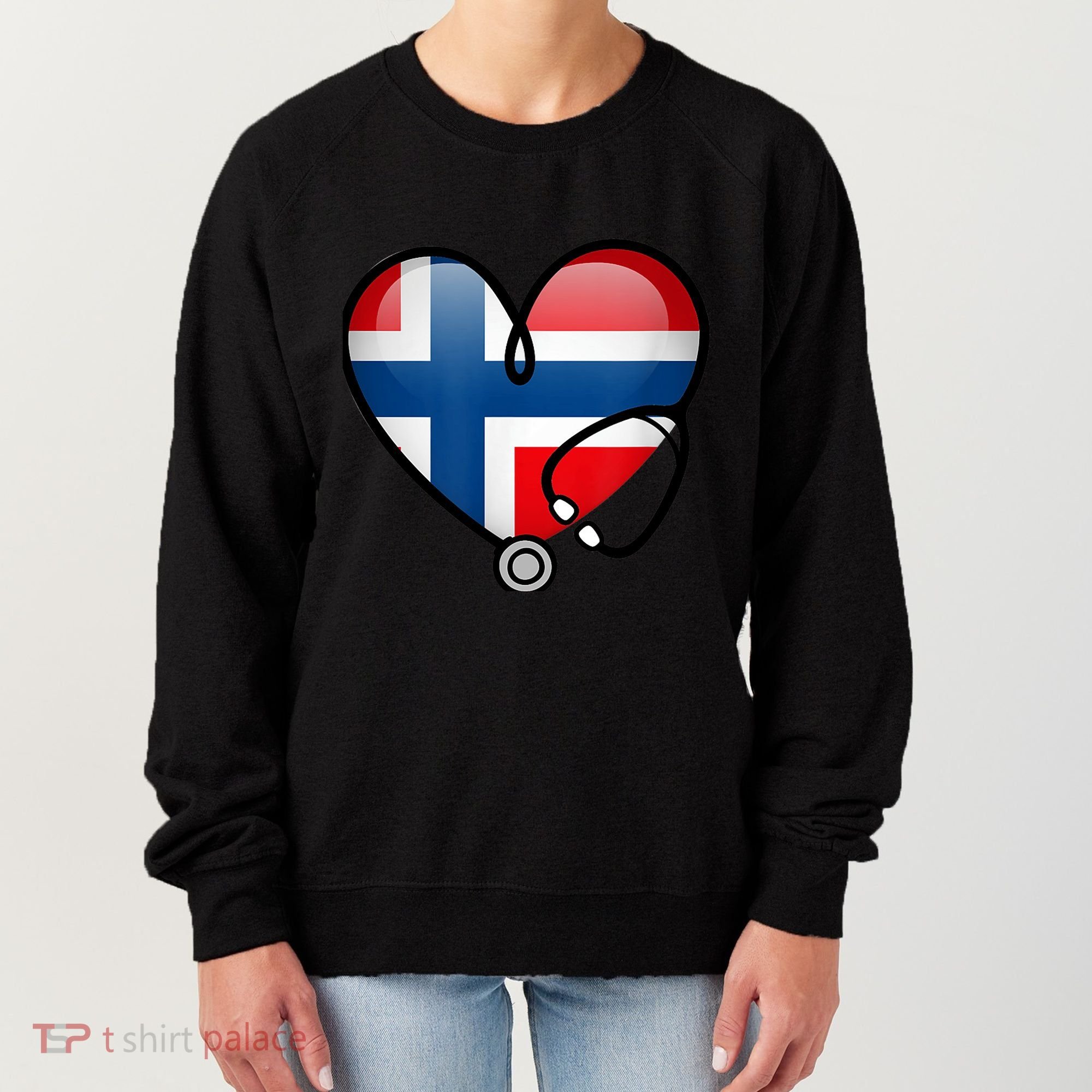 Norway Flag Norwegian Nurse Stethoscope Heart Women's Sweatshirt