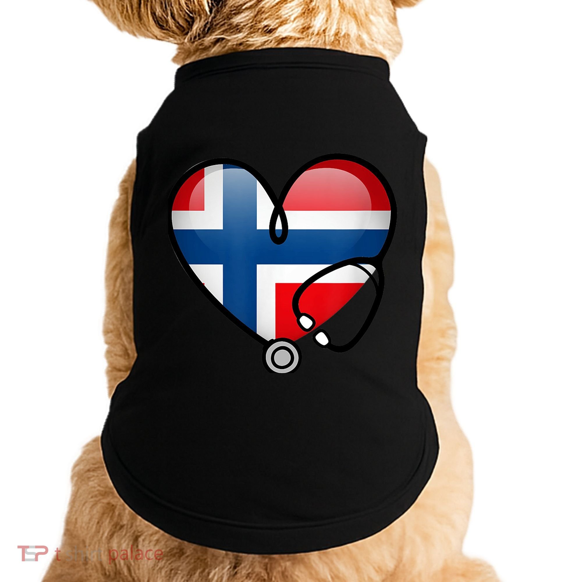 Norway Flag Norwegian Nurse Stethoscope Heart Doggie Tank