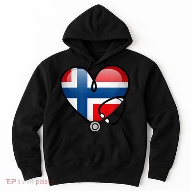 Norway Flag Norwegian Nurse Stethoscope Heart Hoodie