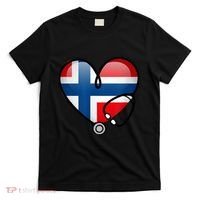 Norway Flag Norwegian Nurse Stethoscope Heart T-Shirt thumb 0
