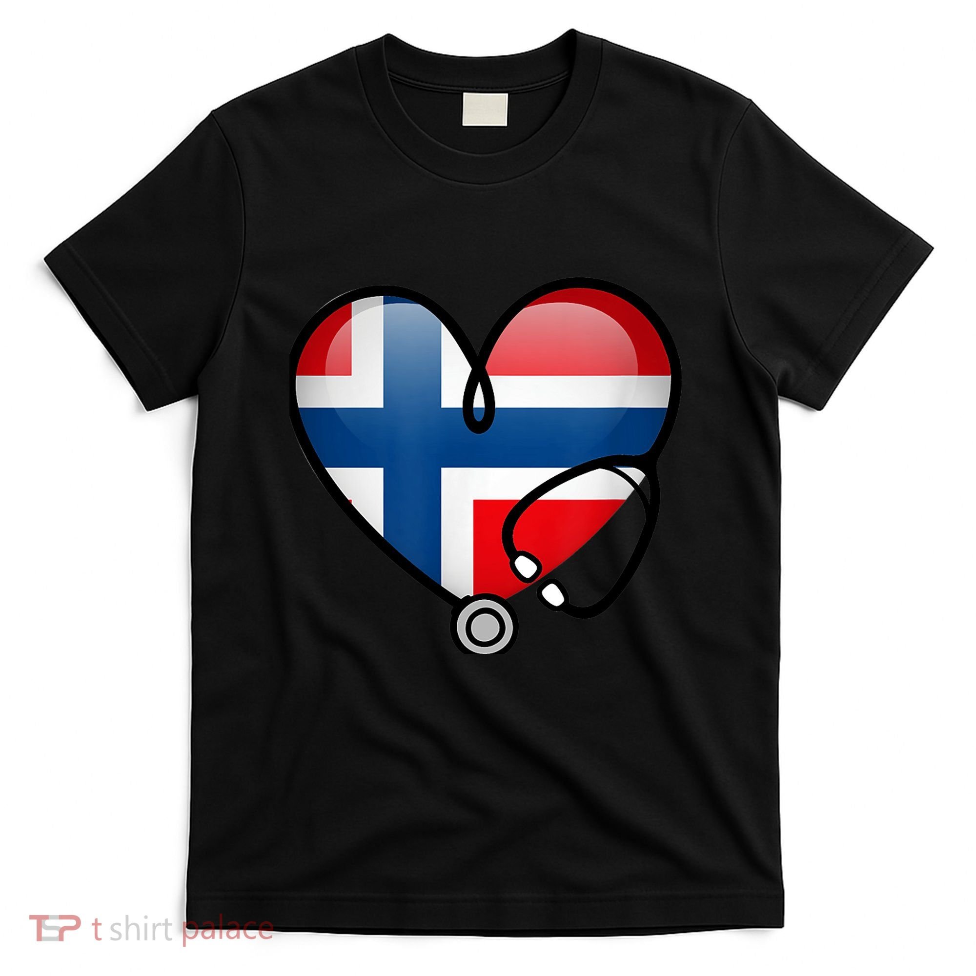 Norway Flag Norwegian Nurse Stethoscope Heart T-Shirt
