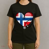 Norway Flag Norwegian Nurse Stethoscope Heart T-Shirt thumb 4