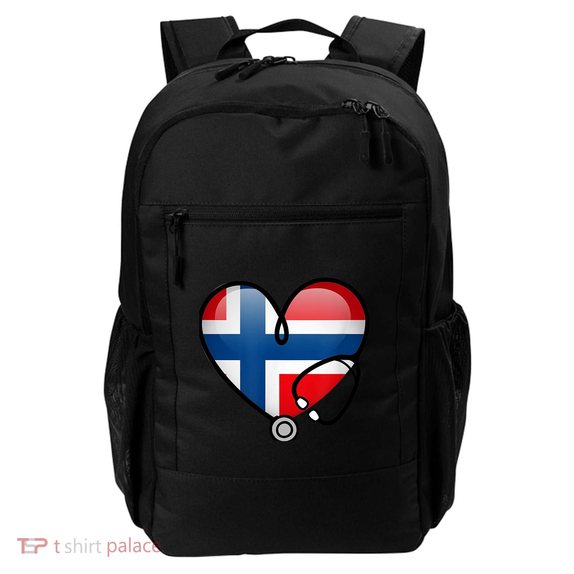 Norway Flag Norwegian Nurse Stethoscope Heart Backpack