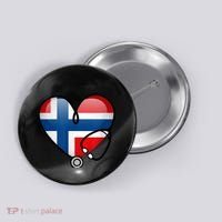 Norway Flag Norwegian Nurse Stethoscope Heart Button thumb 0