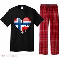 Norway Flag Norwegian Nurse Stethoscope Heart Pajama Set thumb 0