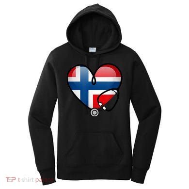 Norway Flag Norwegian Nurse Stethoscope Heart Women's Hoodie