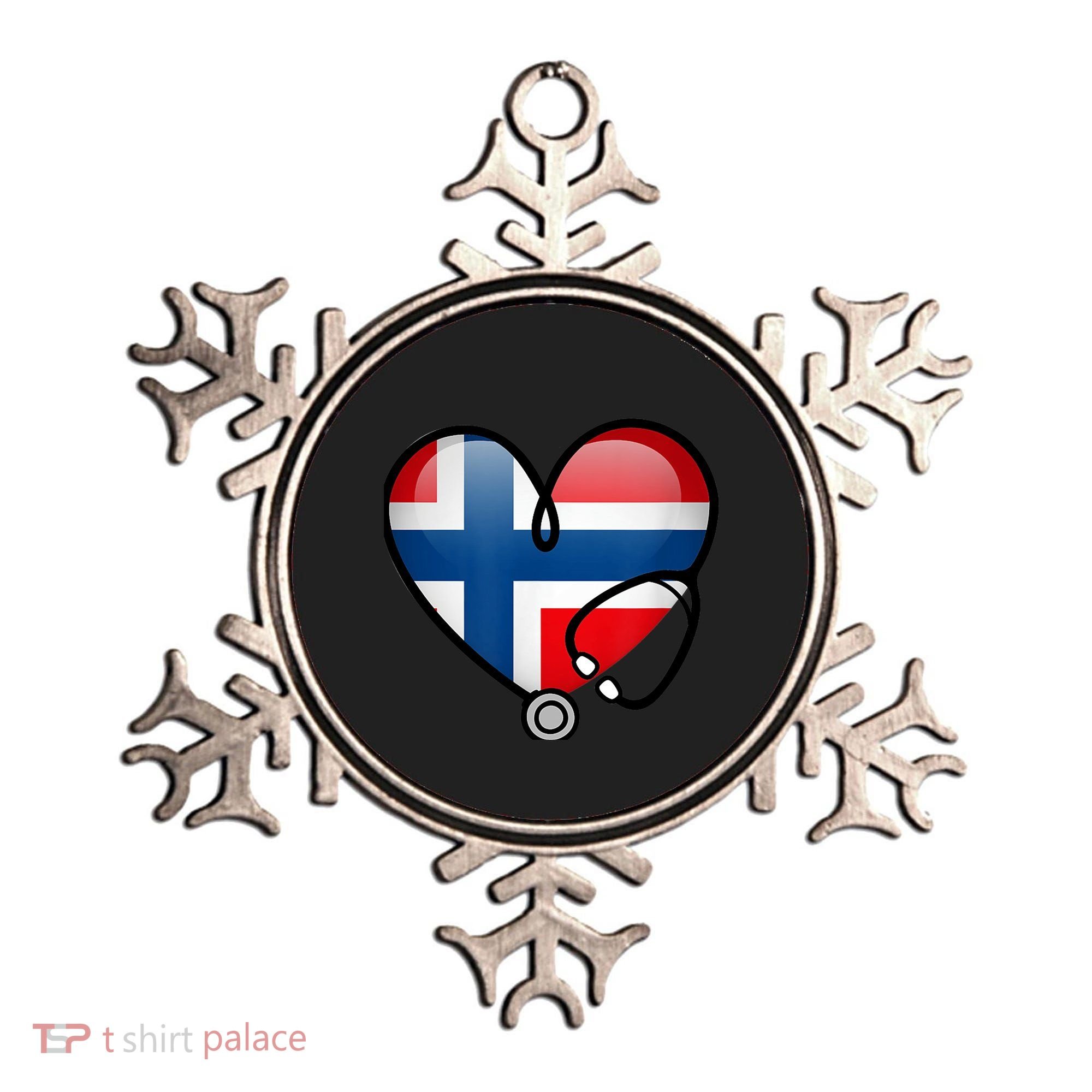 Norway Flag Norwegian Nurse Stethoscope Heart Ornament