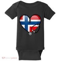Norway Flag Norwegian Nurse Stethoscope Heart Baby Bodysuit thumb 0