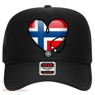 Norway Flag Norwegian Nurse Stethoscope Heart Hat