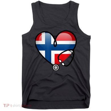 Norway Flag Norwegian Nurse Stethoscope Heart Tank Top