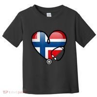 Norway Flag Norwegian Nurse Stethoscope Heart Toddler T-Shirt thumb 0