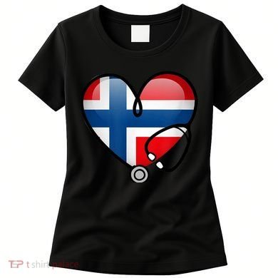 Norway Flag Norwegian Nurse Stethoscope Heart Women's T-Shirt