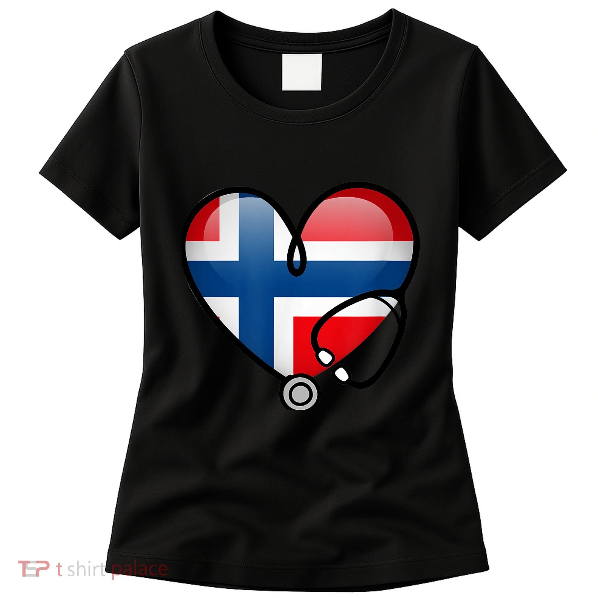 Norway Flag Norwegian Nurse Stethoscope Heart Women's T-Shirt