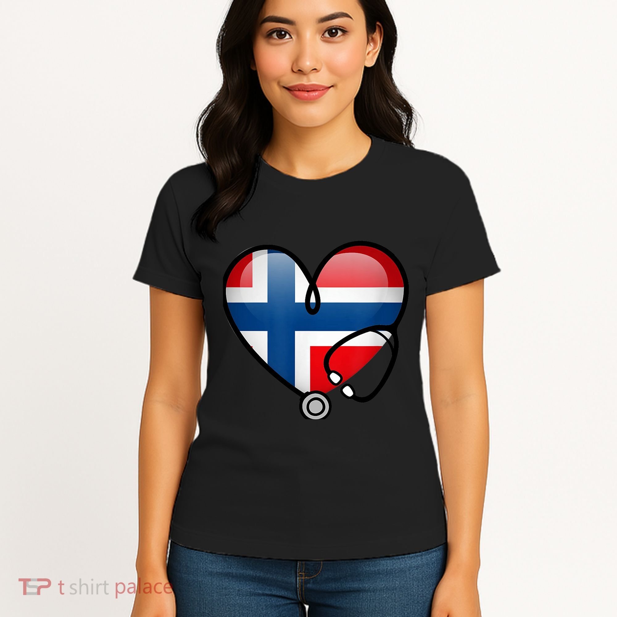 Norway Flag Norwegian Nurse Stethoscope Heart Women's T-Shirt
