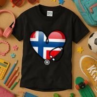 Norway Flag Norwegian Nurse Stethoscope Heart Kids T-Shirt thumb 3