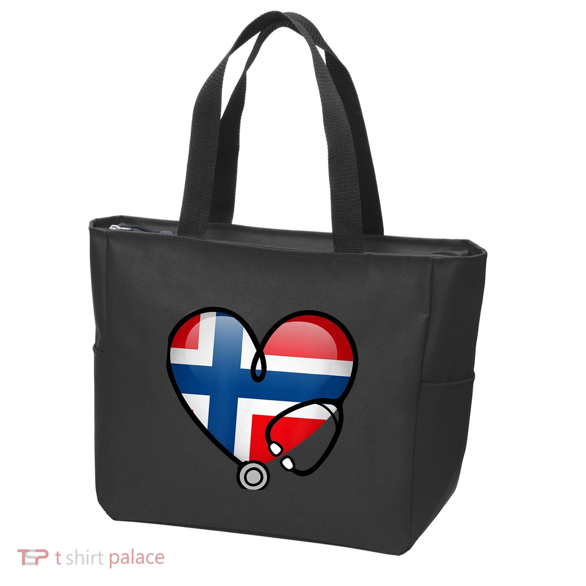 Norway Flag Norwegian Nurse Stethoscope Heart Tote Bag