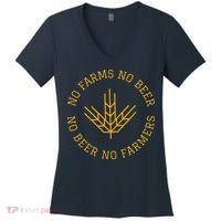 No Farms No Beer No Farmers Support Local Farm Bartender Women's V-Neck T-Shirt thumb 0