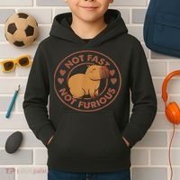Not Fast Not Furious Capybara Kids Hoodie thumb 2