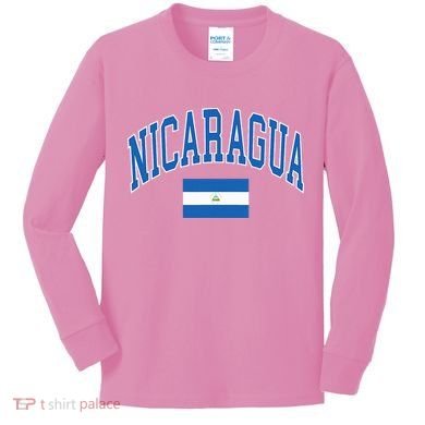 Nicaragua Flag Kids Long Sleeve Shirt