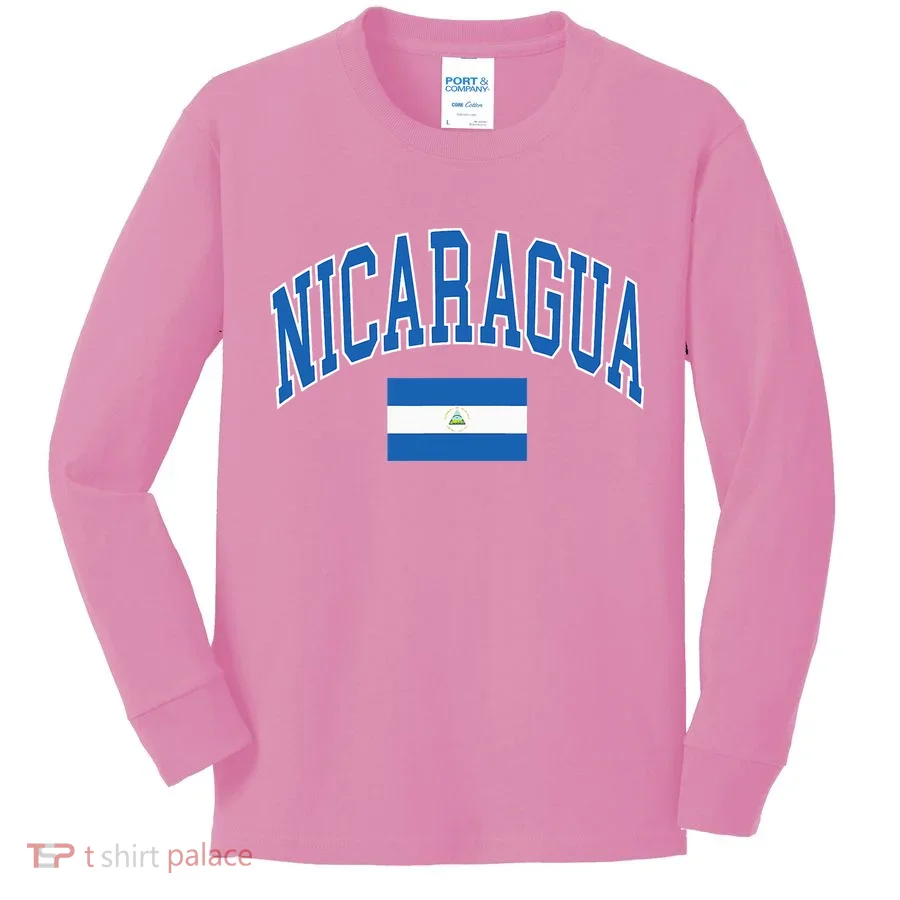 Nicaragua Flag Kids Long Sleeve Shirt