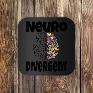 Neurodivergent Funny Neurodiversity Brain Design Autism ADHD Coaster