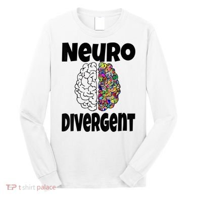 Neurodivergent Funny Neurodiversity Brain Design Autism ADHD Long Sleeve Shirt