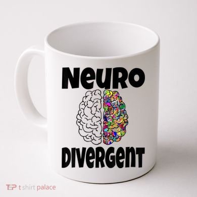 Neurodivergent Funny Neurodiversity Brain Design Autism ADHD Coffee Mug