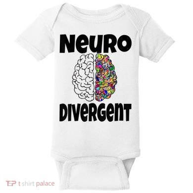 Neurodivergent Funny Neurodiversity Brain Design Autism ADHD Baby Bodysuit