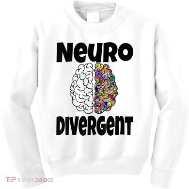 Neurodivergent Funny Neurodiversity Brain Design Autism ADHD Kids Sweatshirt