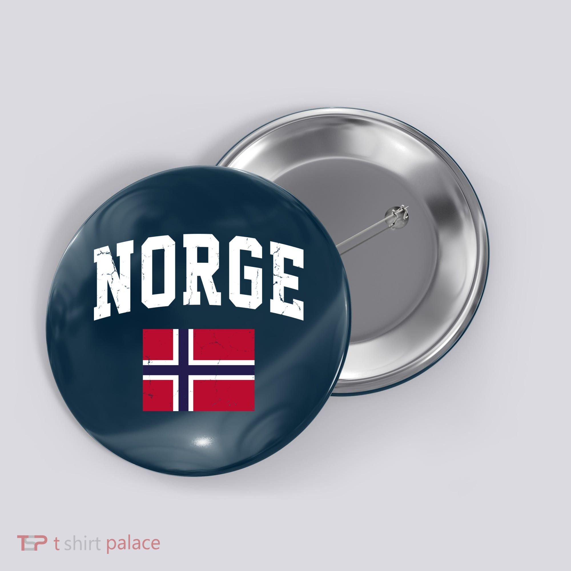 Norge Flag Norway Norwegian Souvenir Gift Button