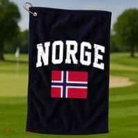 Norge Flag Norway Norwegian Souvenir Gift Golf Towel thumb 1
