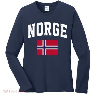 Norge Flag Norway Norwegian Souvenir Gift Women's Long Sleeve Shirt