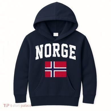 Norge Flag Norway Norwegian Souvenir Gift Kids Hoodie