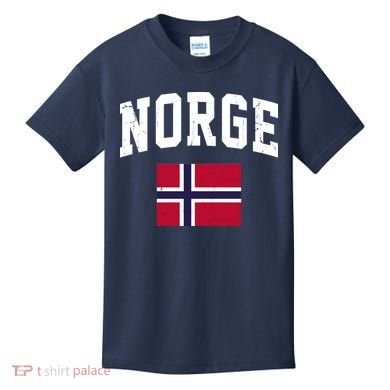 Norge Flag Norway Norwegian Souvenir Gift Kids T-Shirt