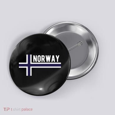 Norway Flag Norwegian Scandinavian Pride Norge Button