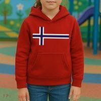 Norway Flag Norwegian Pride Kids Hoodie thumb 3