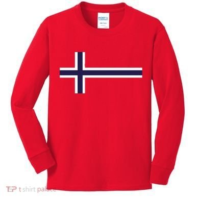 Norway Flag Norwegian Pride Kids Long Sleeve Shirt