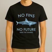 No Fins No Future Shark Shark Protect The Sharks Scuba T-Shirt thumb 3