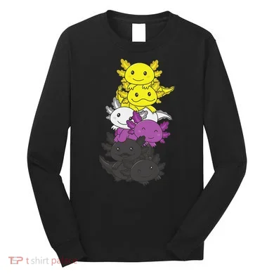 Nonbinary Flag Non Binary Pride LGBTQ Axolotl Long Sleeve Shirt