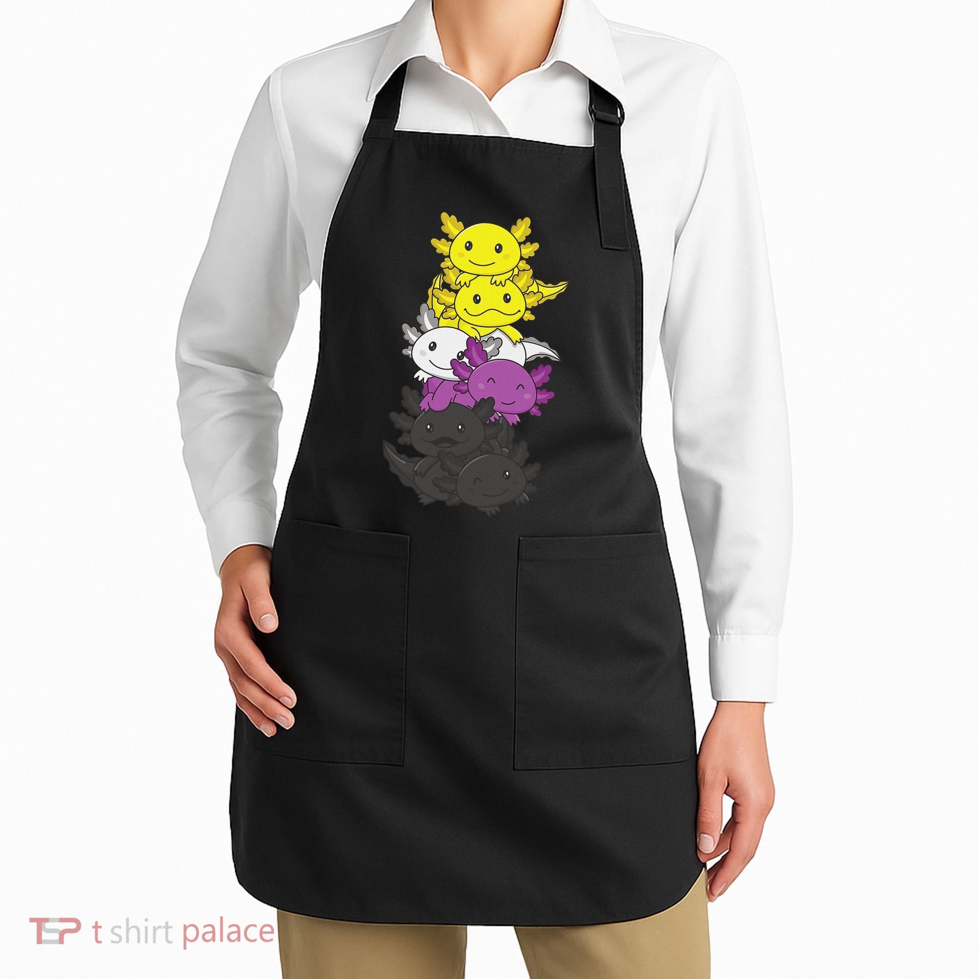 Nonbinary Flag Non Binary Pride LGBTQ Axolotl  Apron
