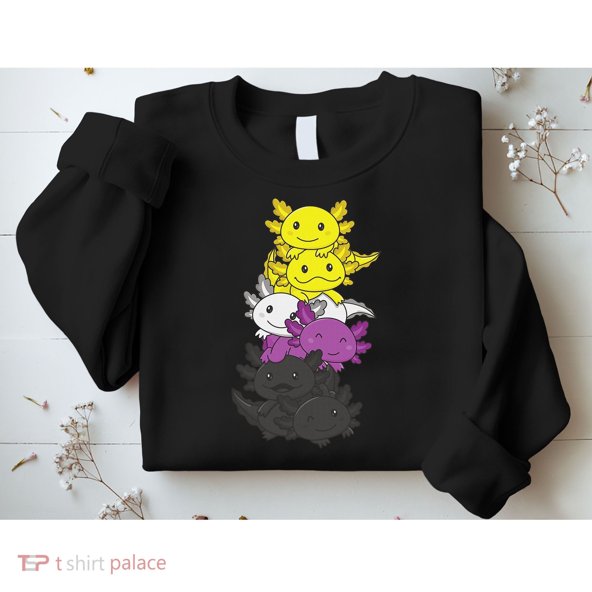 Nonbinary Flag Non Binary Pride LGBTQ Axolotl  Sweatshirt