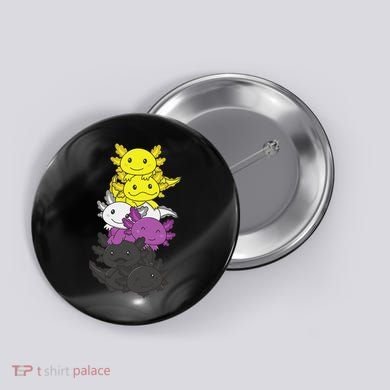 Nonbinary Flag Non Binary Pride LGBTQ Axolotl  Button