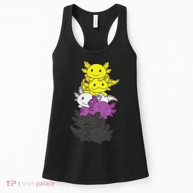 Nonbinary Flag Non Binary Pride LGBTQ Axolotl  Women's Tank Top