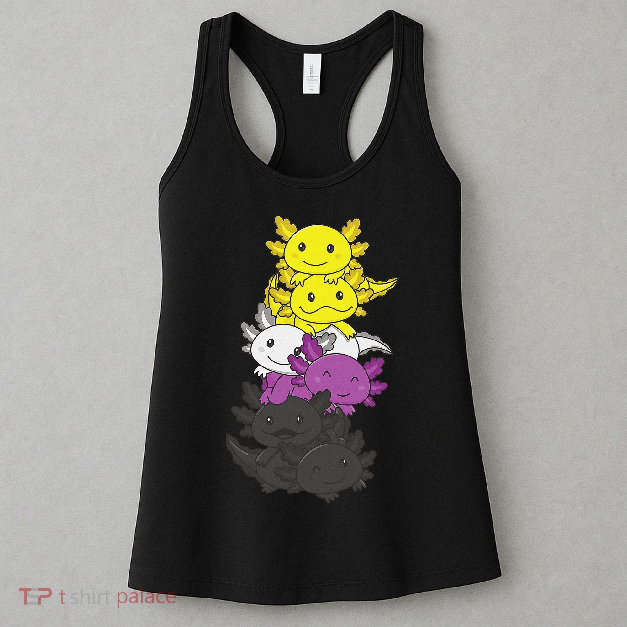 Nonbinary Flag Non Binary Pride LGBTQ Axolotl  Women's Tank Top