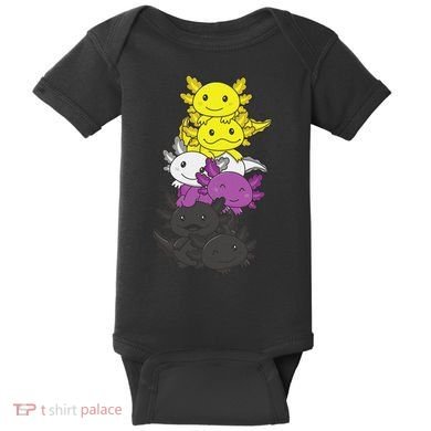 Nonbinary Flag Non Binary Pride LGBTQ Axolotl  Baby Bodysuit